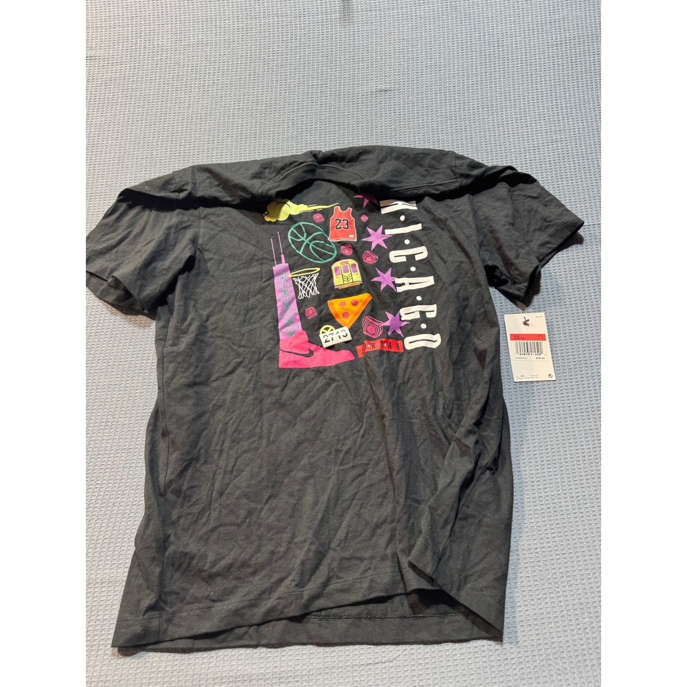 Jordan Chicago Graphic T-Shirt Mens Large Black New